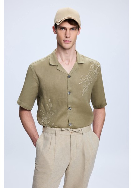 Gri Regular Fit Yandan Cep Keten Pantolon fiyatları