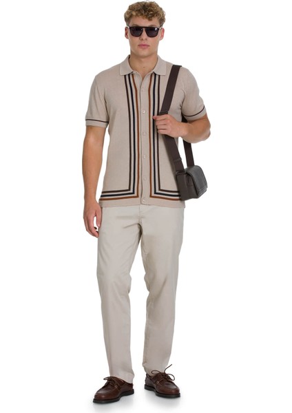 Ekru Regular Fit Polo Yaka Pamuklu Tişört fiyatları