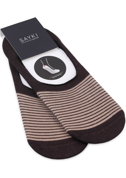 Kahverengi Desenli Pamuklu Ikili Babet Çorap
