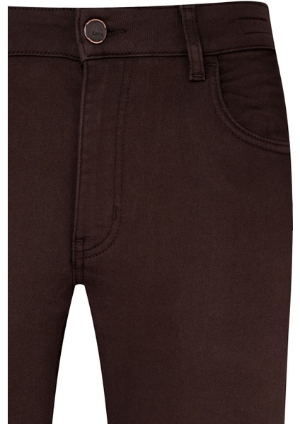Kahverengi Slim Fit Pamuklu 5 Cep Kanvas Pantolon fiyatları