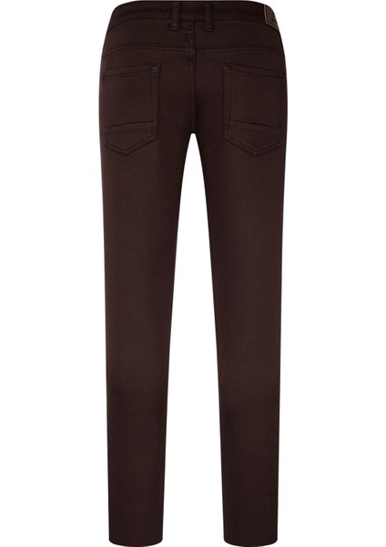 Kahverengi Slim Fit Pamuklu 5 Cep Kanvas Pantolon modelleri