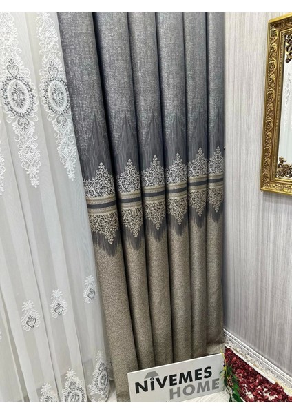 Nivemeshome Titus FJ632145 V-2548 Toprak 1/3 Sık Pileli Fon Perde Apm fiyatları