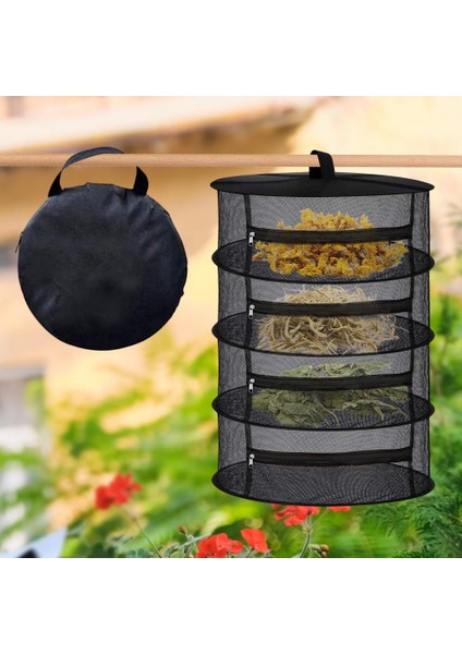 4 Katlı Fermuarlı Meyve Sebze Kurutma Filesi | Katlanabilir Doğal Kurutma Sepeti Siyah fiyatları