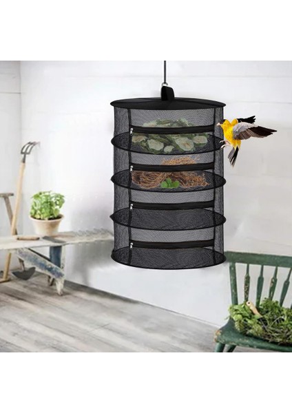 4 Katlı Fermuarlı Meyve Sebze Kurutma Filesi | Katlanabilir Doğal Kurutma Sepeti Siyah modelleri
