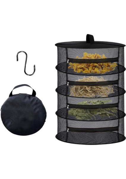 4 Katlı Fermuarlı Meyve Sebze Kurutma Filesi | Katlanabilir Doğal Kurutma Sepeti Siyah indirimleri