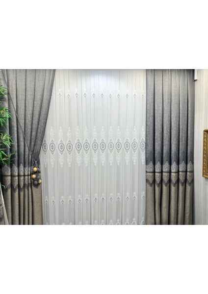 Nivemeshome Titus FJ632145 V-2548 Toprak 1/3 Sık Pileli Fon Perde Apm