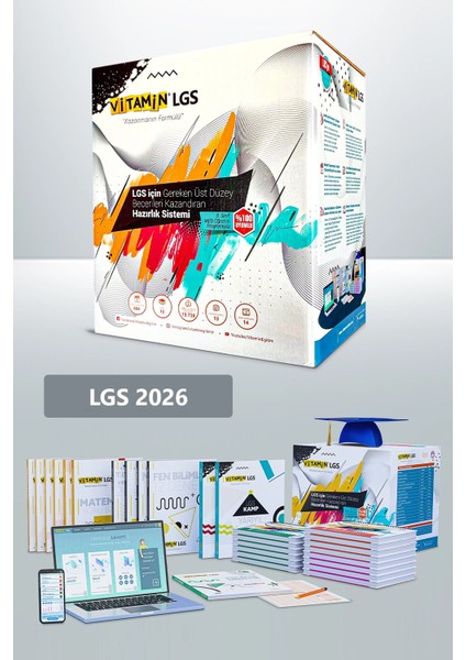 LGS Süper Set 2026 8. Sınıf LGS Tüm Dersler Dijital + 13 Soru Bankası + 14 Adım Kartı + Denemeler + Konu Anlatımı