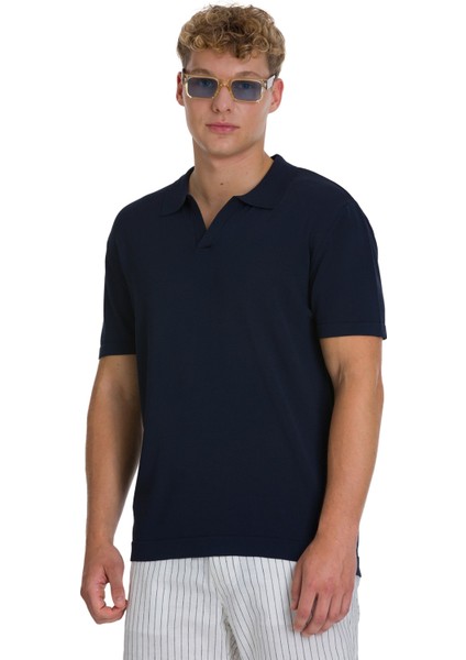 Lacivert Regular Fit Polo Yaka Rayon Tişört modelleri