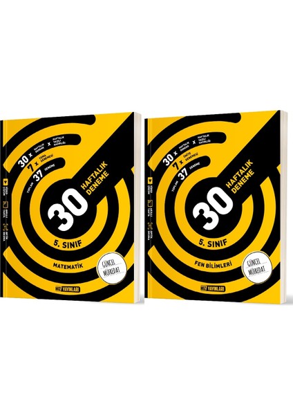 2025 5. Sınıf Matematik + Fen Bilimleri Haftalık Deneme Seti 2 Kitap