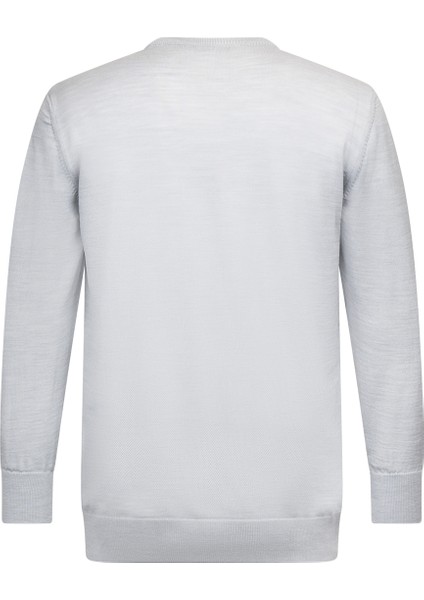 Gri Regular Fit Jakarlı Bisiklet Yaka Yünlü Triko Kazak fiyatları