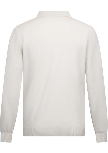 Bej Regular Fit Fermuarlı Polo Yaka Rayon Triko Kazak fiyatları