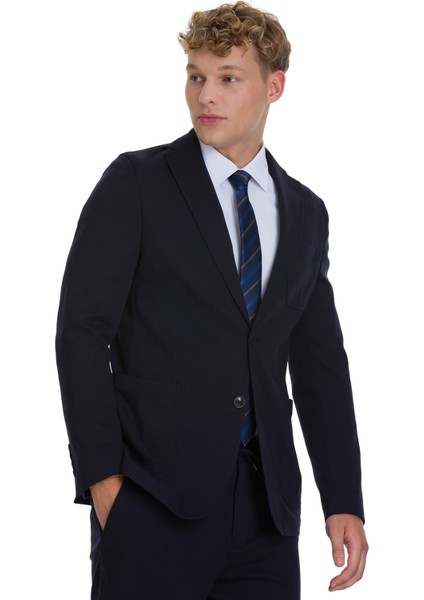 Lacivert Regular Fit Mono Yaka Pamuklu Takım Elbise modelleri