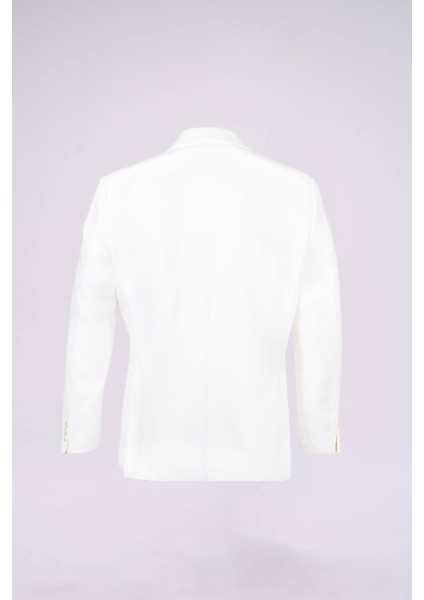 Beyaz Regular Fit Mono Yaka Casual Keten Ceket fiyatları