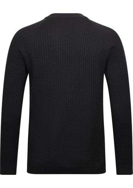 Siyah Regular Fit Fitilli Çeyrek Balıkçı Yaka Pamuklu Triko Kazak fiyatları