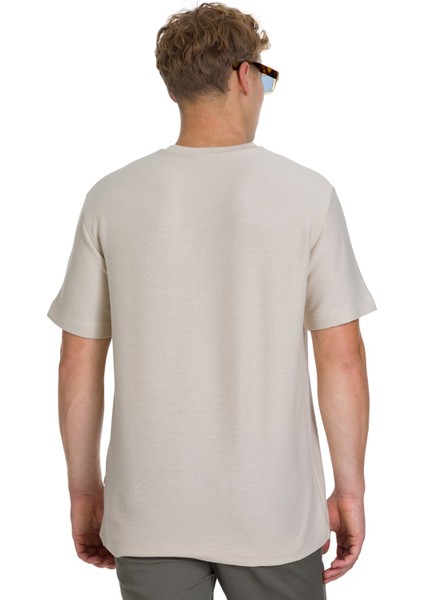 Ekru Regular Fit Bisiklet Yaka Basic Tişört indirimleri