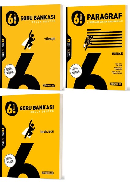 2026 6. Sınıf Türkçe + Paragraf + Ingilizce Soru Bankası Seti 3 Kitap