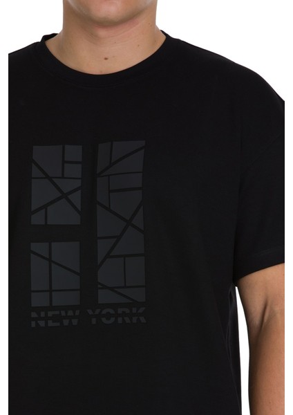 Siyah Regular Fit Bisiklet Yaka Oversize Tişört fırsatları