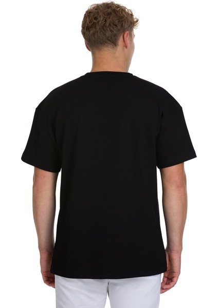 Siyah Regular Fit Bisiklet Yaka Oversize Tişört indirimleri