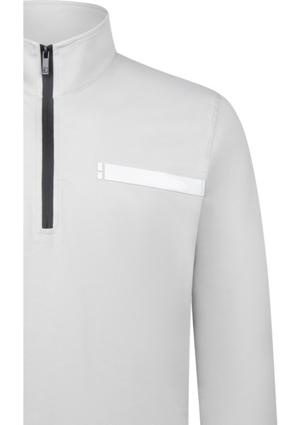 Gri Regular Fit Fermuarlı Yarım Balıkçı Yaka Pamuklu Sweatshirt modelleri