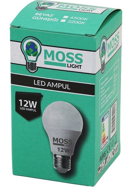 Moss Lıght 12W Beyaz LED Ampul E27 960LM 6500K (4401)