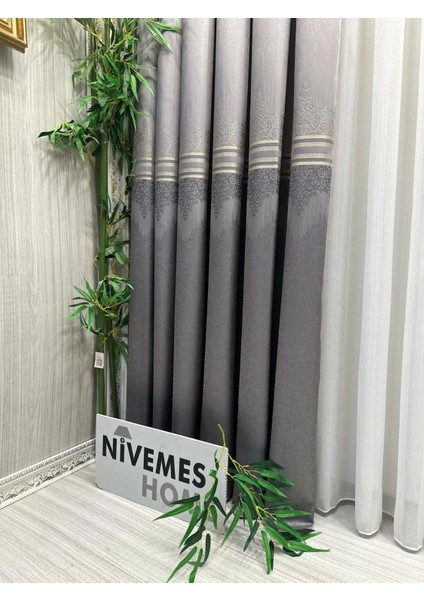Nivemeshome Titus Gümüş FJ632145 V-5422 1/3 Sık Pileli Fon Perde Apm modelleri