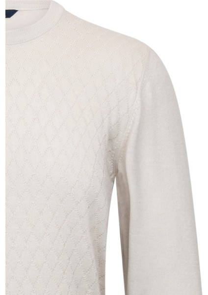 Bej Regular Fit Jakarlı Bisiklet Yaka Yünlü Triko Kazak modelleri