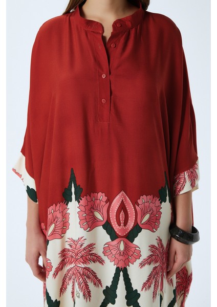 Modest Kadın Hawai %100 Viskon Maksi Boy Tarçın Uzun Yazlık Elbise indirimleri