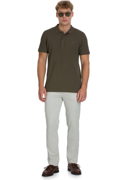 Haki Regular Fit 100% Pamuklu Polo Yaka Tişört fiyatları