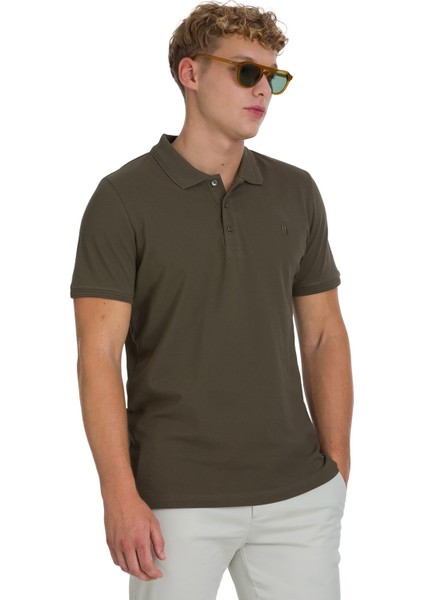 Haki Regular Fit 100% Pamuklu Polo Yaka Tişört modelleri