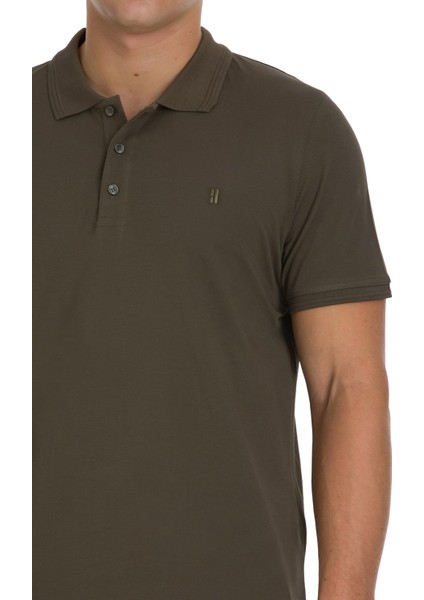 Haki Regular Fit 100% Pamuklu Polo Yaka Tişört fırsatları