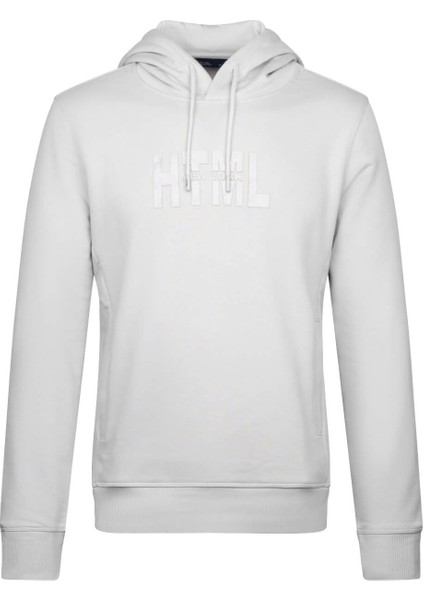 Gri Regular Fit Pamuklu Kapüşonlu Kanguru Cepli Sweatshirt