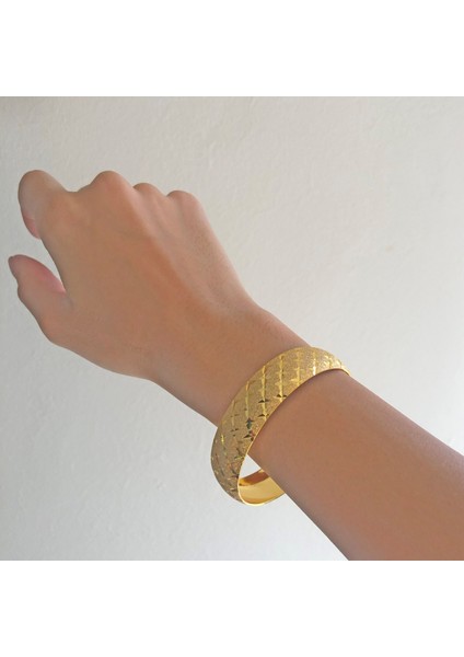 Altın Kaplama Simli Yıldızlı Baklava 1.5 cm Bilezik BLZ-3072 fiyatları