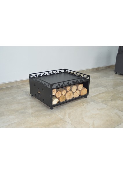 FS-106-A Alev Desenli Odunluklu Lazer Kesim 60*50 Soba Altlığı fiyatları