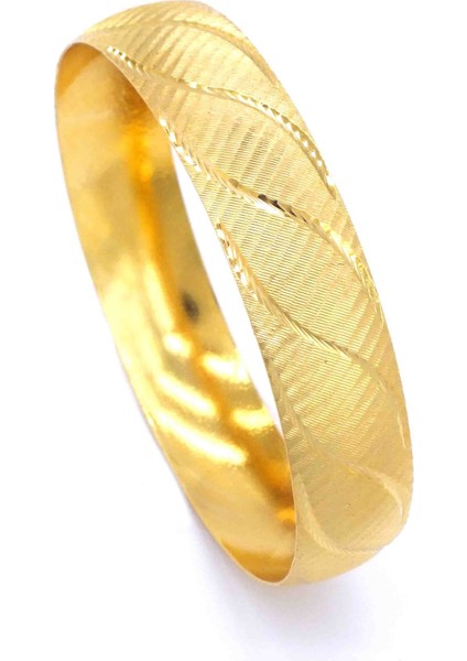 22 Ayar Altın Kaplama Kadın Bilezik 15 mm Kalınlık BLZ-1078