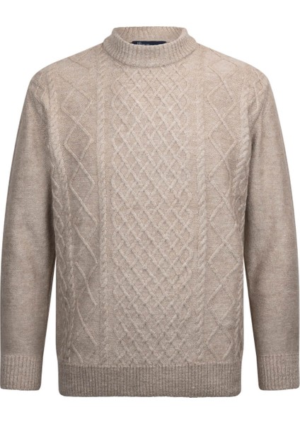 Vizon Regular Fit Jakarlı Çeyrek Balıkçı Yaka Triko Kazak