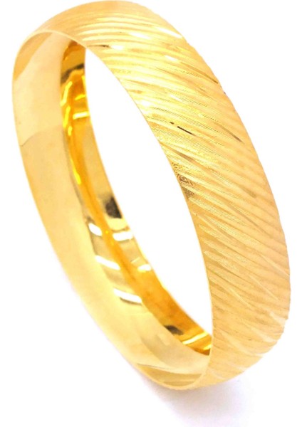 Altın Kaplama 1.5 cm Yan Cizgili Bilezik BLZ-1244