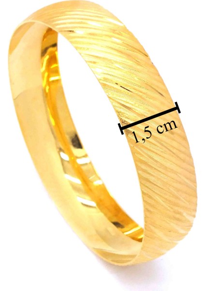 Altın Kaplama 1.5 cm Yan Cizgili Bilezik BLZ-1244 modelleri