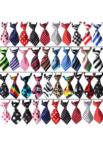 25/50/100PCS/LOT Pet Cat Dog Bow Tie Lots Mix Renkler Tımar Aksesuarları Ayarlanabilir Kötü Tie Ürünleri Pet Bowtie Malzemeleri Renk: Basılı Renkleri Karıştırın/boyut: 50 Pcs (Yurt Dışından)