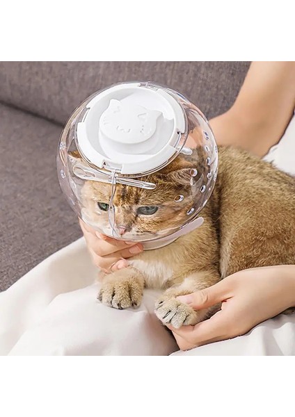 Kedi Namlu Kedi Tımar Maskesi Açık Kedi Ayarlanabilir Kaput Evcil Hayvan Bakım Kapağı Aksesuarı Kedilerden Önleme Çiğneme Isırma: 16CM (Yurt Dışından)