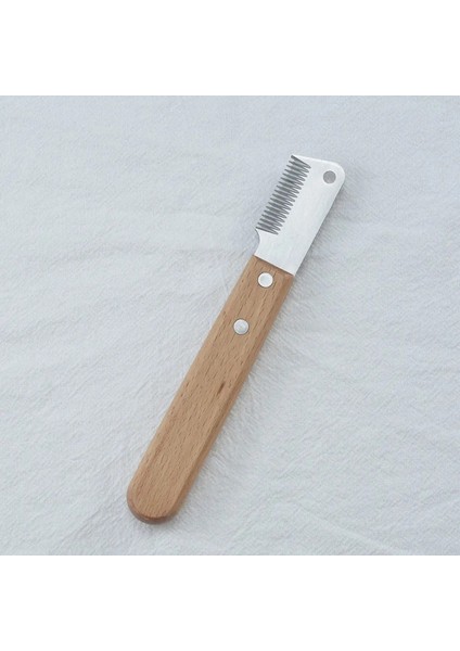 Profesyonel Köpek Tomberi Paslanmaz Çelik Ahşap Tutucu Sıyırma Bıçağı Evcil Hayvan Saç Çıkma Tımarlama Aletleri Alın Mezar Fırçaları Tımar: 2 Pcs (Yurt Dışından)