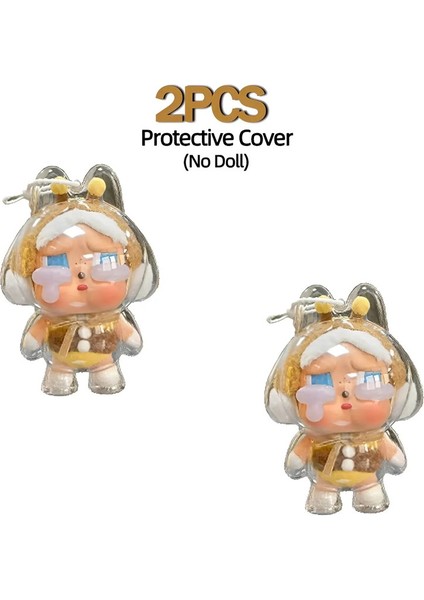 Crybaby Serisi Kutu Vinil Peluş Yüz Koruyucu Kasa Koruyucu Kapak 1/2/4pcscolor Için Şeffaf Koruyucu Kapak Toz Kasası (Yurt Dışından)