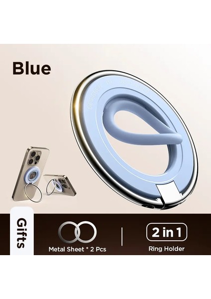 Joyroom Magsafe Telefon Kavrama Tutucu Kickstand Manyetik Telefon Yüzüğü Tutucu 4,7-7.0 Inç Için Standı Renk: Mavi (Yurt Dışından)