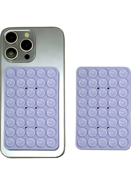Çift Taraflı Silikon Emme Pedi Cep Telefonu Fikstürü Vantuz Destekli Yapışkan Silikon Kauçuk Emici Ped Sabit Ped Renk Için: Açık Mor (Yurt Dışından)