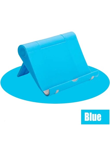 Cadaget Aksesuarları Esnek Katlanabilir Cep Telefonu Tablet Masası Stand Stand Tutucu Akıllı Telefon Braketi Mobilephone Stand Renk: Mavi (Yurt Dışından)