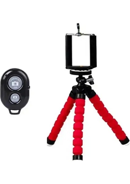 Taşınabilir Sünger Telefon Standı Tripod Ahtapot Tutucu iPhone Için Mini Akıllı Telefon Klibi Uzaktan Deklanşör Rengi ile Esnek Canlı Tripod: Uzaktan Kumanda ile (Yurt Dışından)