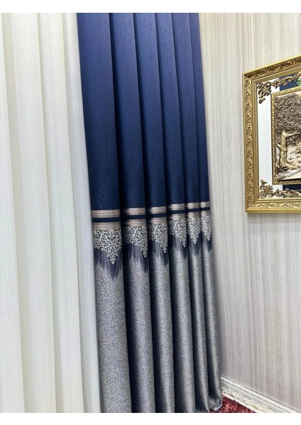 Nivemeshome Titus FJ632145 V-530 Lacivert 1/3 Sık Pileli Fon Perde Apm fiyatları