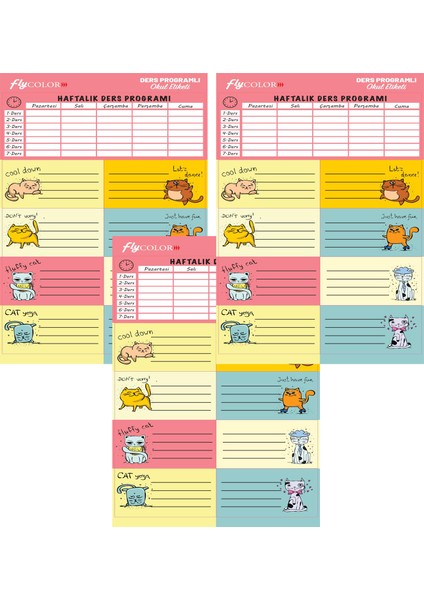 Ders Programlı Okul Etiketi 3 Sayfa