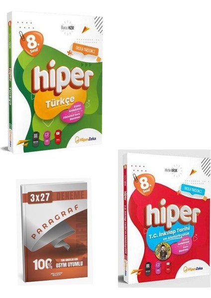 Hiper 2026 8. Sınıf Hiper Türkçe+T.c. Inkılap Tarihi ve Atatürkçülük Konu Anlatımlı Soru Bankası Seti+Anla Kazan Paragraf