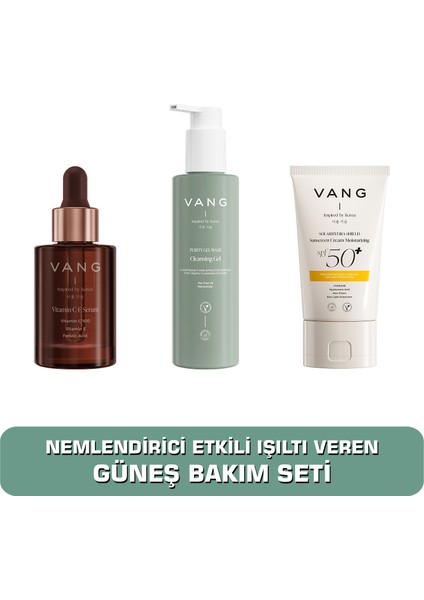 C Vitamini Nemlendirici Etkili Işıltı Veren 3'lü Güneş ve Cilt Bakım Seti