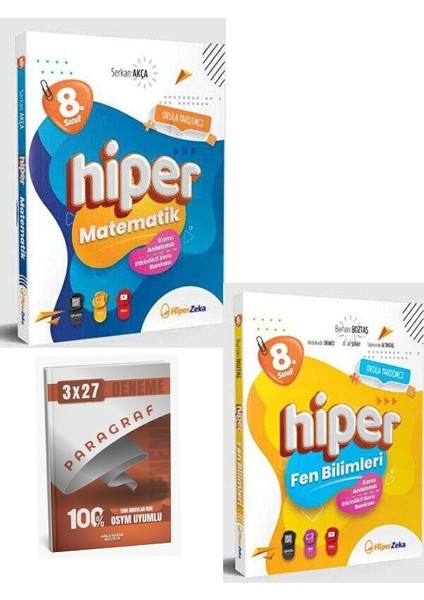Hiper 2026 8. Sınıf Hiper Matematik+Fen Bilimleri Konu Anlatımlı & Etkinlikli Soru Bankası Seti+Anla Kazan Paragraf